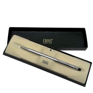 CROSS Classic Century Ballpoint Pen Chrome Lustre 3502 Green Boxed Silvertone
